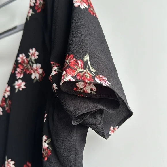 BB Dakota Floral V-Neck Ruffle Flare Swing Mini Dress Size 6 Women’s Fall Dress - Picture 14 of 16